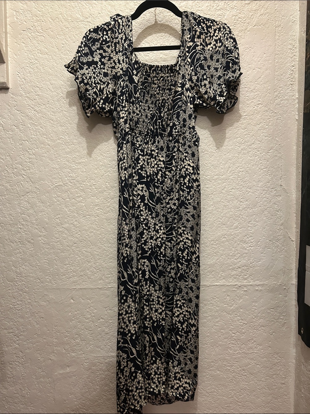 ba&sh Navy and White Floral Midi Dress - Picture 5 of 7